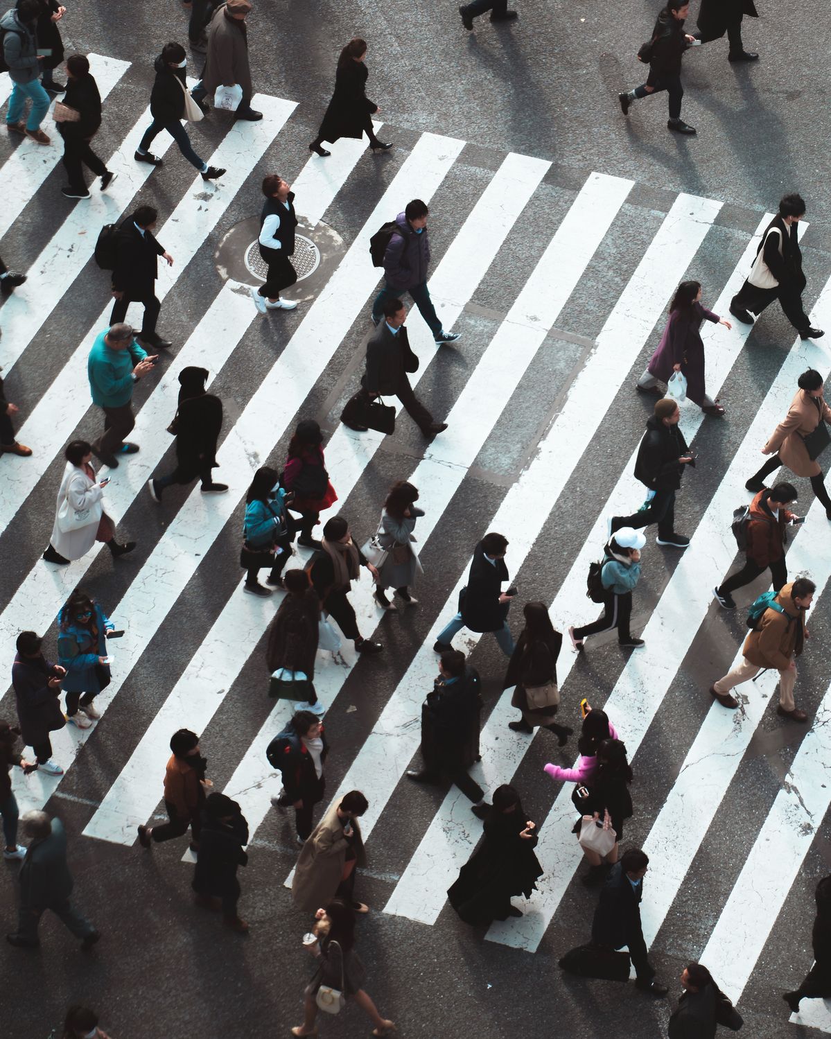Abstract layered paths representing interchangeable urban walking loops.